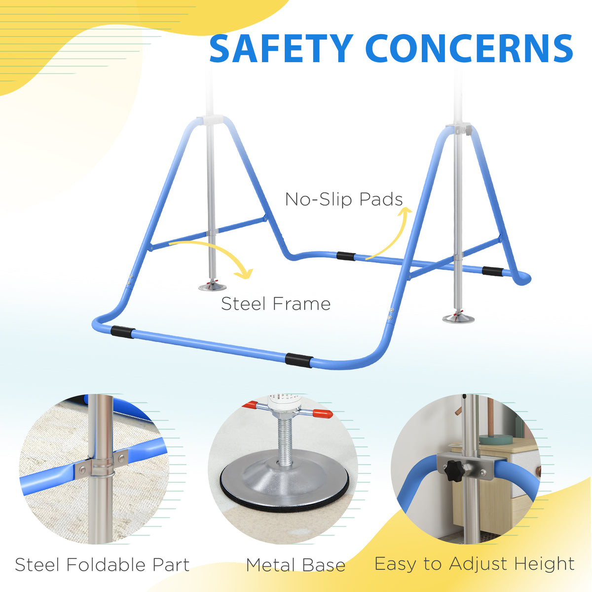cortex-london-windsor-blue-adjustable-kids-gymnastics-bar-steel