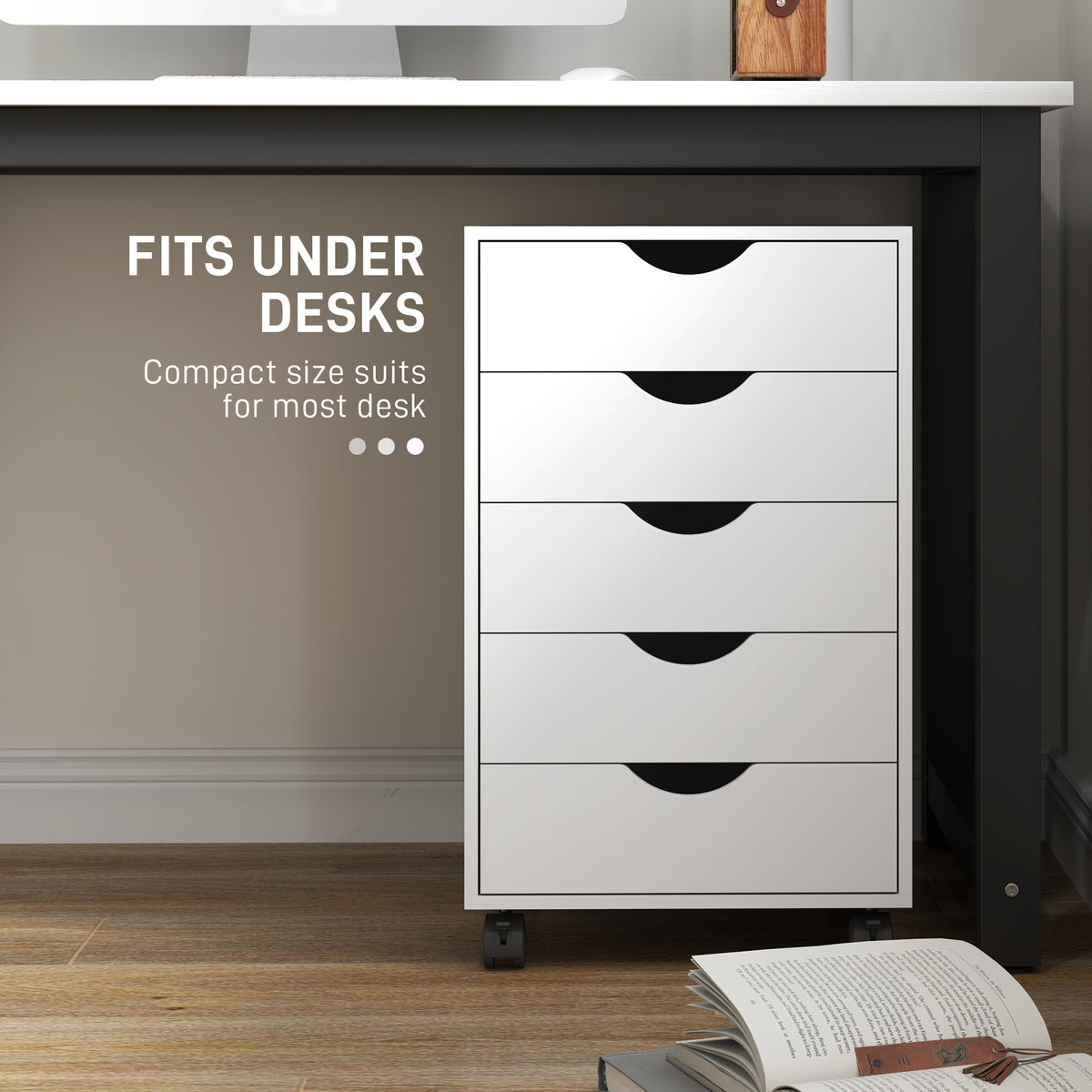 cortex-london-york-white-five-drawer-mobile-filing-cabinet