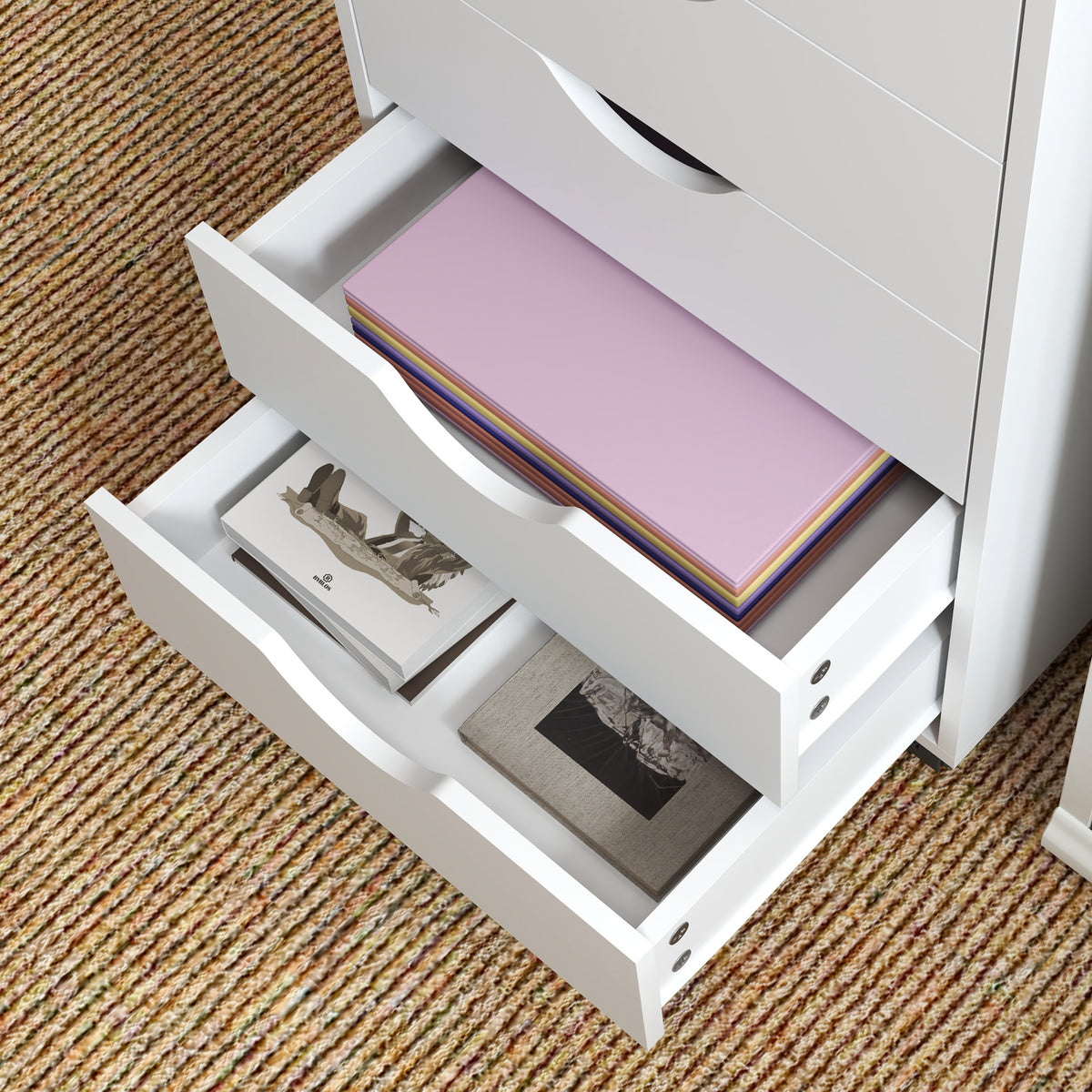 cortex-london-york-white-five-drawer-mobile-filing-cabinet