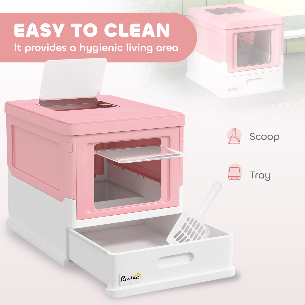 cortex-london-windsor-pawhut-hooded-cat-litter-box-pink-white-scoop
