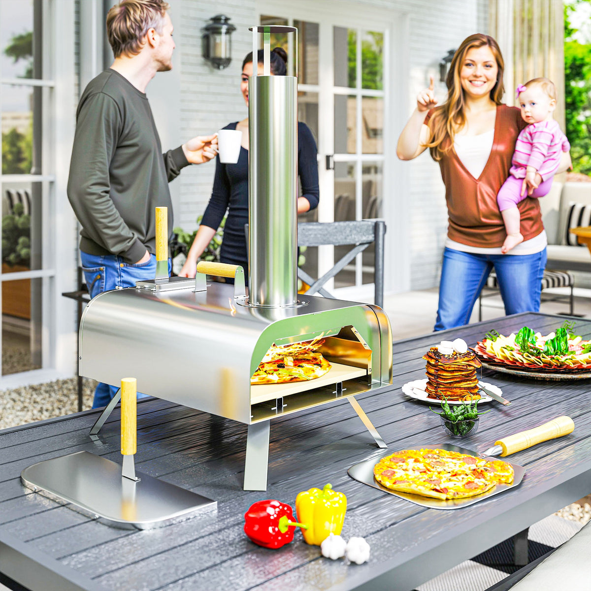 cortex-london-york-portable-12-inch-wood-pellet-pizza-oven-foldable-legs-stainless-steel