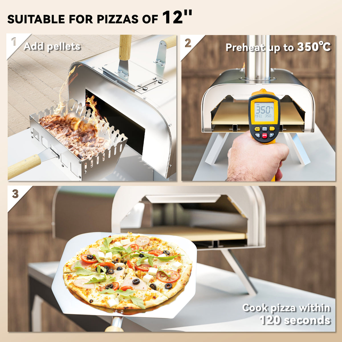 cortex-london-york-portable-12-inch-wood-pellet-pizza-oven-foldable-legs-stainless-steel