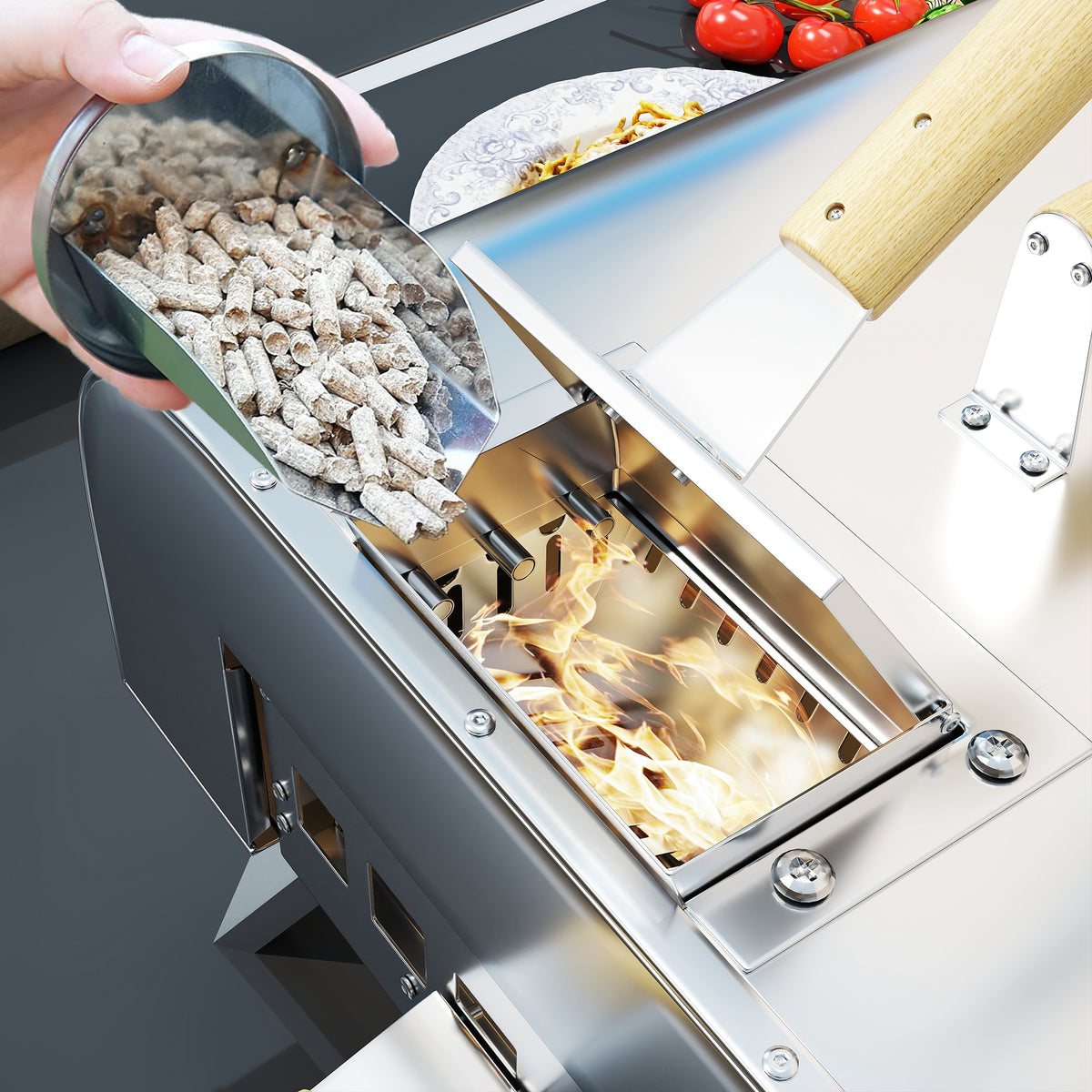 cortex-london-york-portable-12-inch-wood-pellet-pizza-oven-foldable-legs-stainless-steel