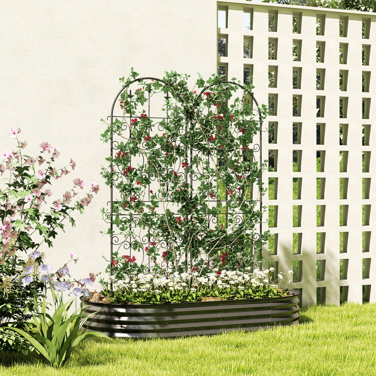 cortex-london-windsor-scrollwork-metal-garden-trellis-set-of-2-black