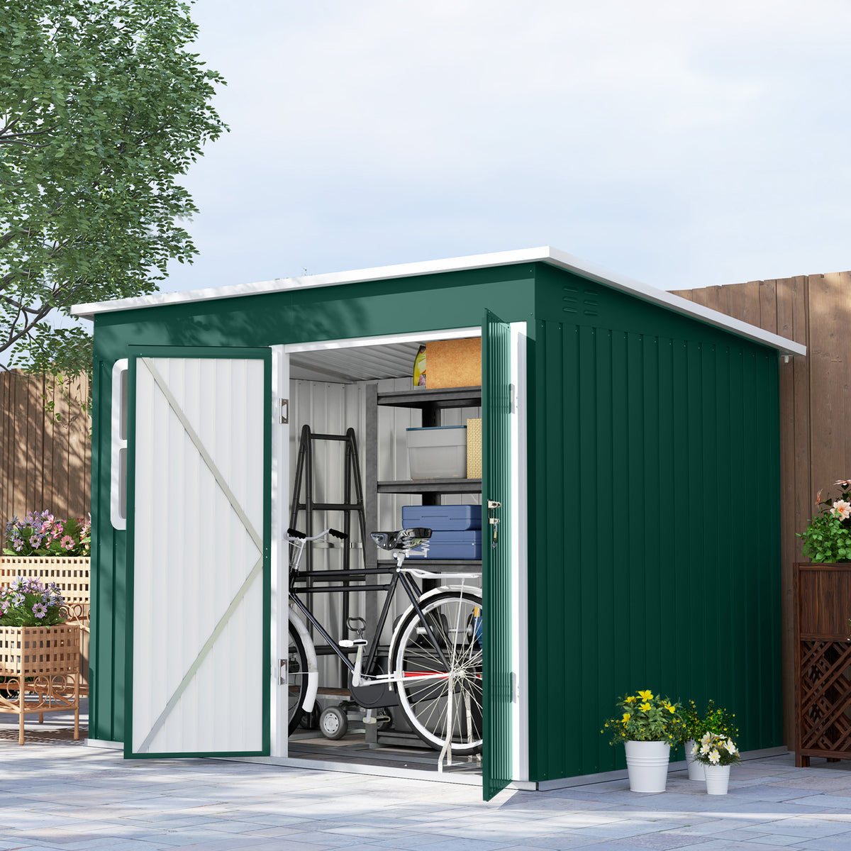 cortex-london-york-galvanised-steel-garden-shed-green