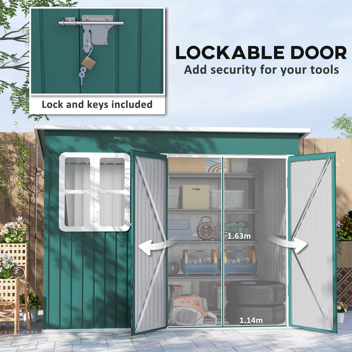 cortex-london-york-galvanised-steel-garden-shed-green