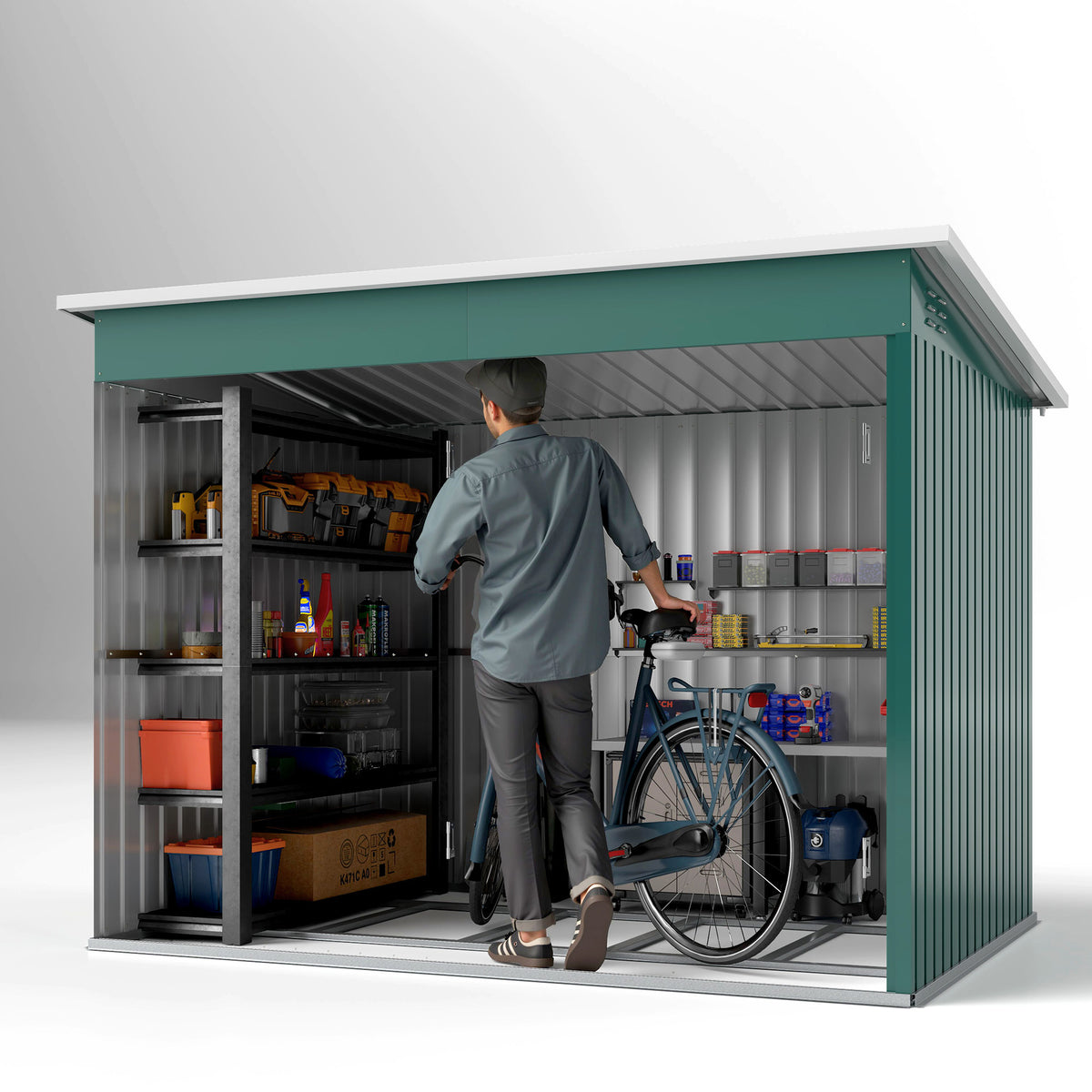 cortex-london-york-galvanised-steel-garden-shed-green
