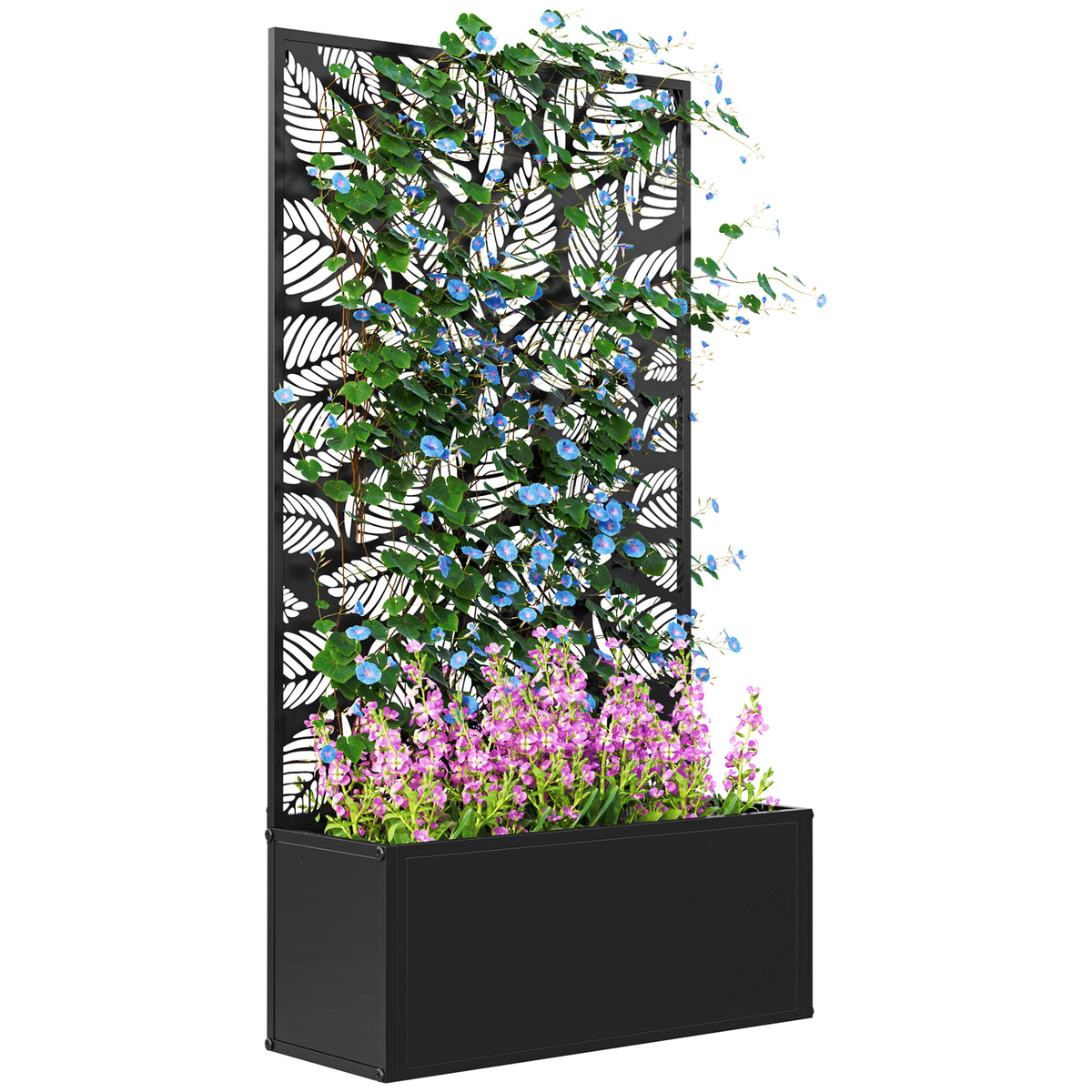 cortex-london-york-metal-raised-garden-bed-trellis-black