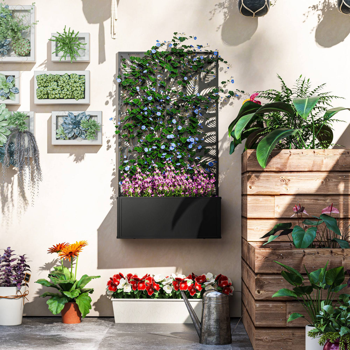 cortex-london-york-metal-raised-garden-bed-trellis-black