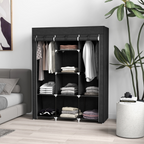 cortex-london-york-fabric-portable-wardrobe-8-shelves-2-hanging-rails-beige