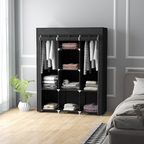 cortex-london-york-fabric-portable-wardrobe-8-shelves-2-hanging-rails-beige