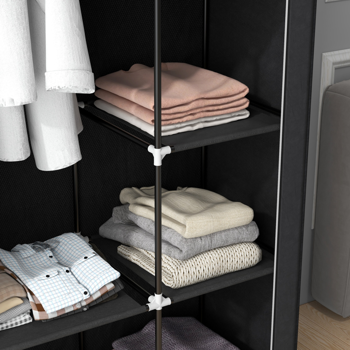 cortex-london-kensington-dark-grey-fabric-wardrobe-shelves-hanging-rail