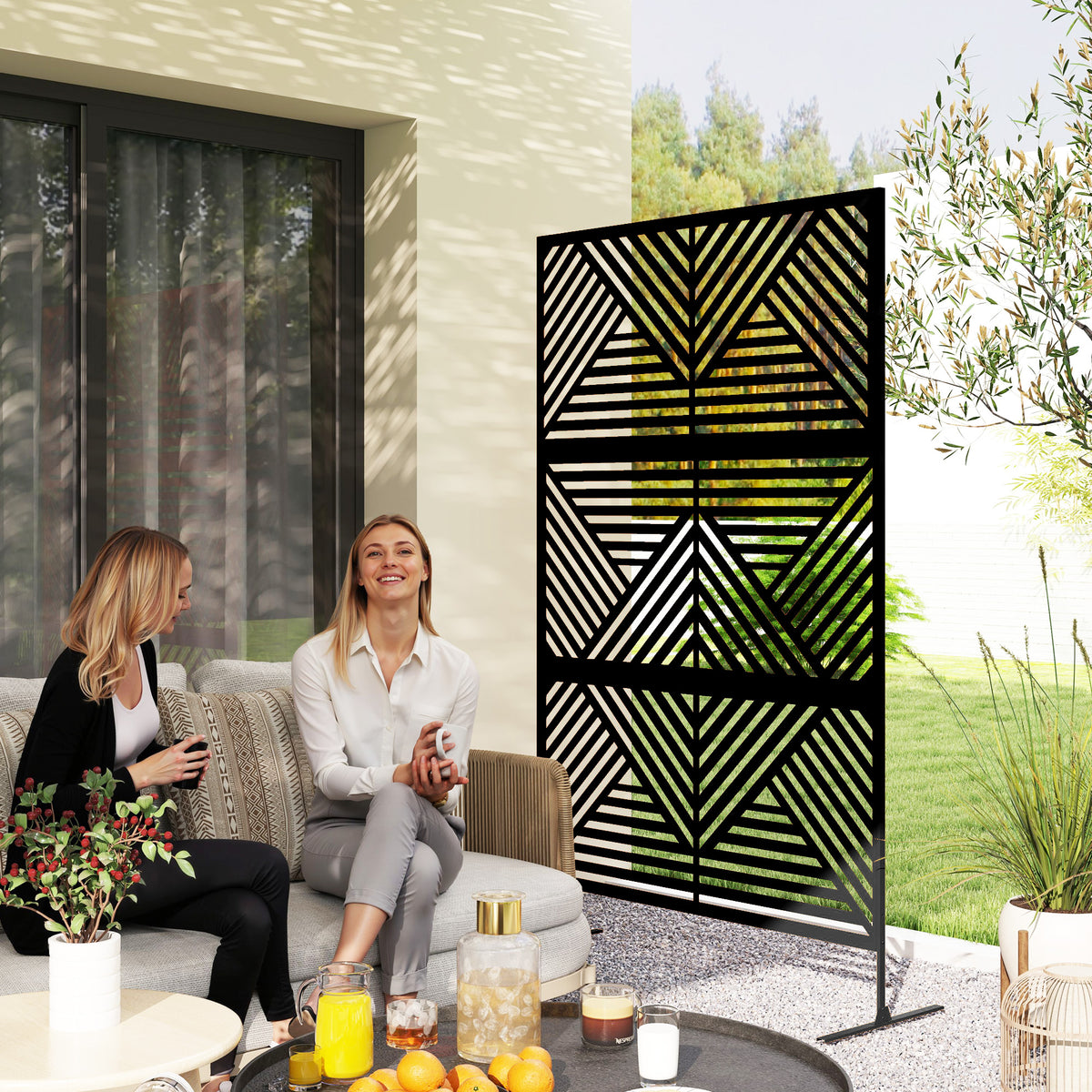 cortex-london-york-rhombus-black-steel-outdoor-privacy-screen