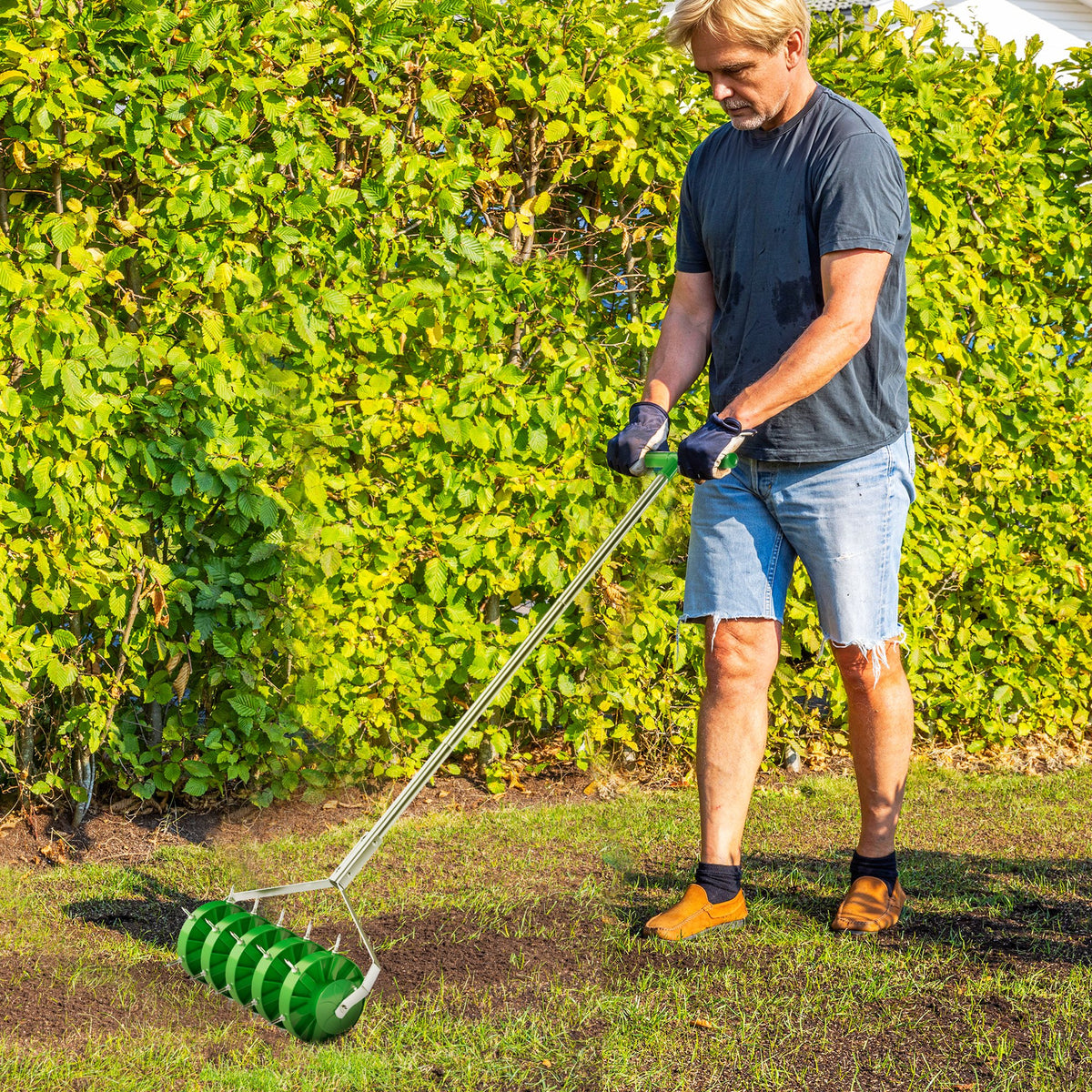 cortex-london-york-soil-aerator-150mm-spike-roller-dark-green
