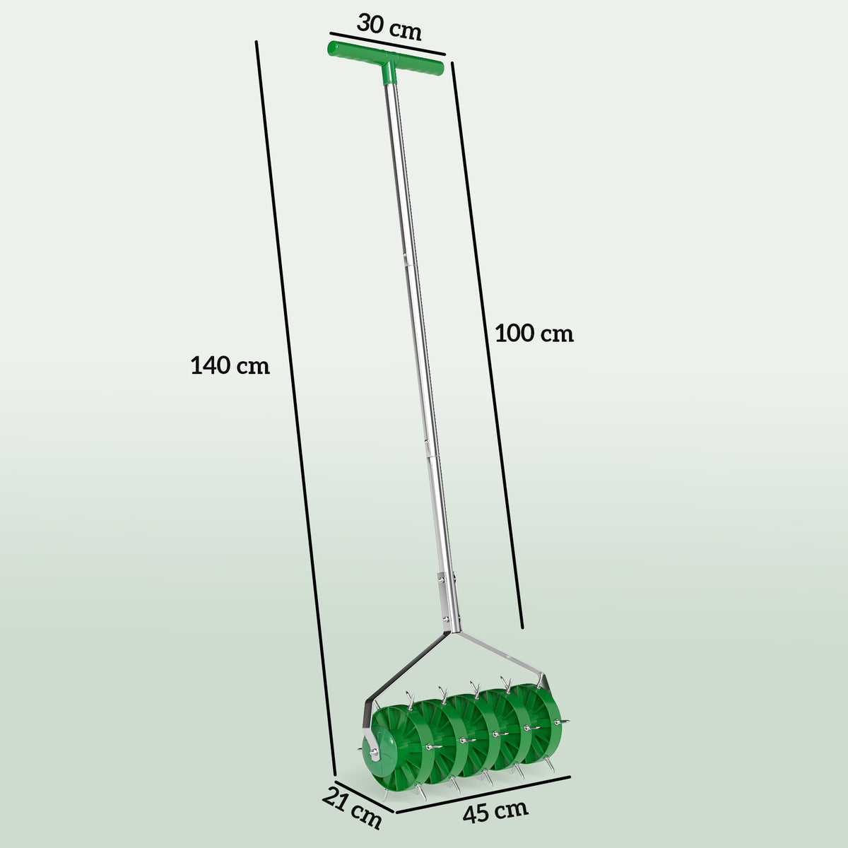 cortex-london-york-soil-aerator-150mm-spike-roller-dark-green