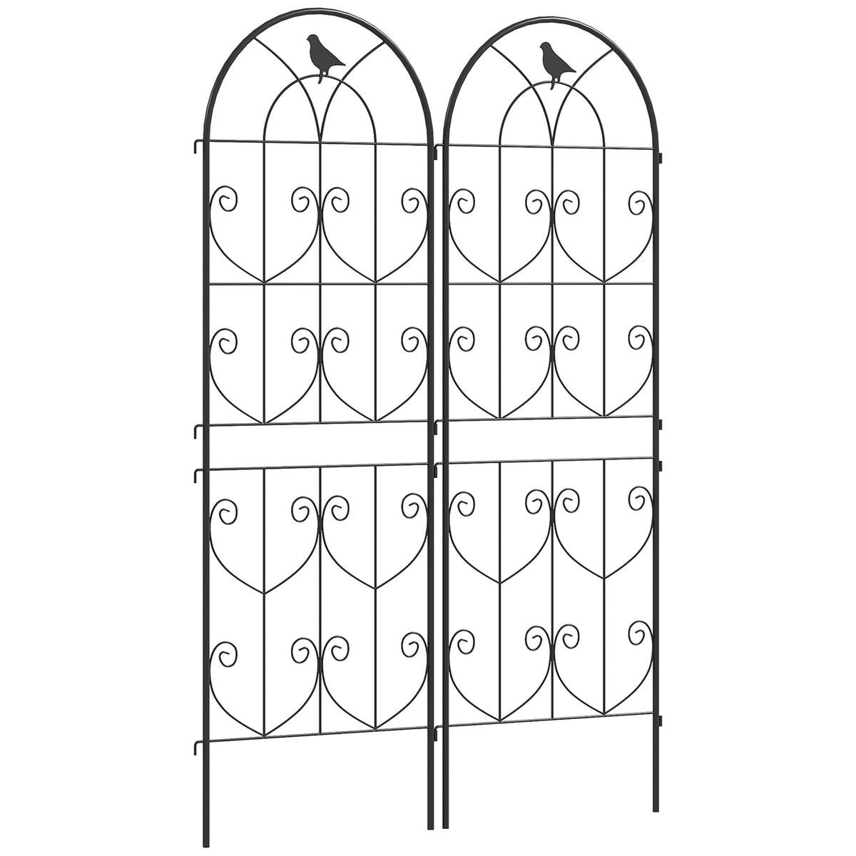 cortex-london-windsor-bird-metal-garden-trellis-panels-set-of-2-black