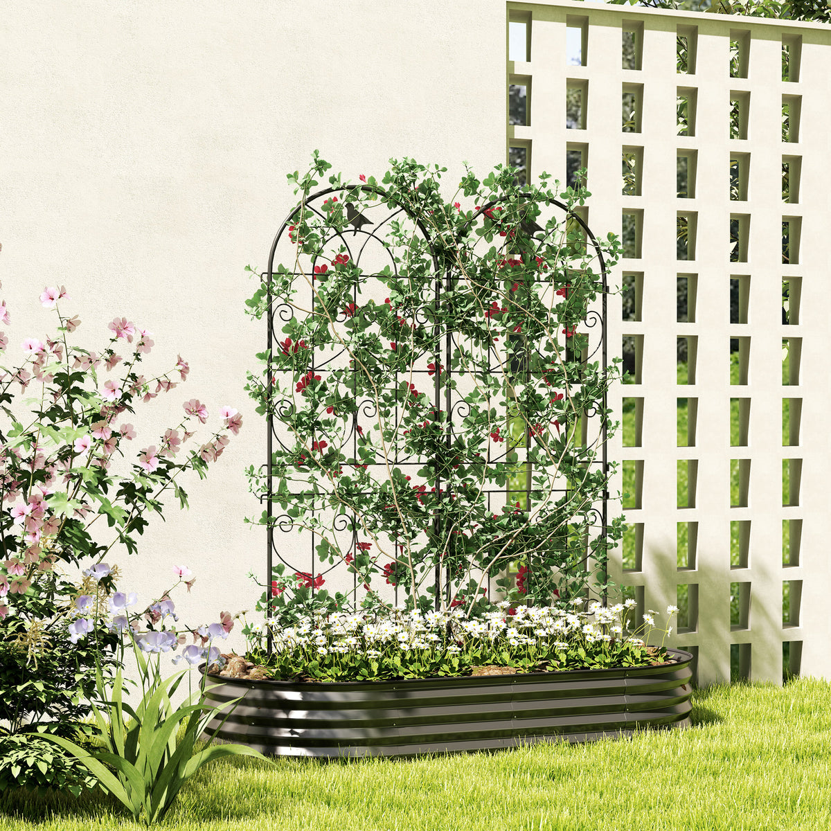 cortex-london-windsor-bird-metal-garden-trellis-panels-set-of-2-black