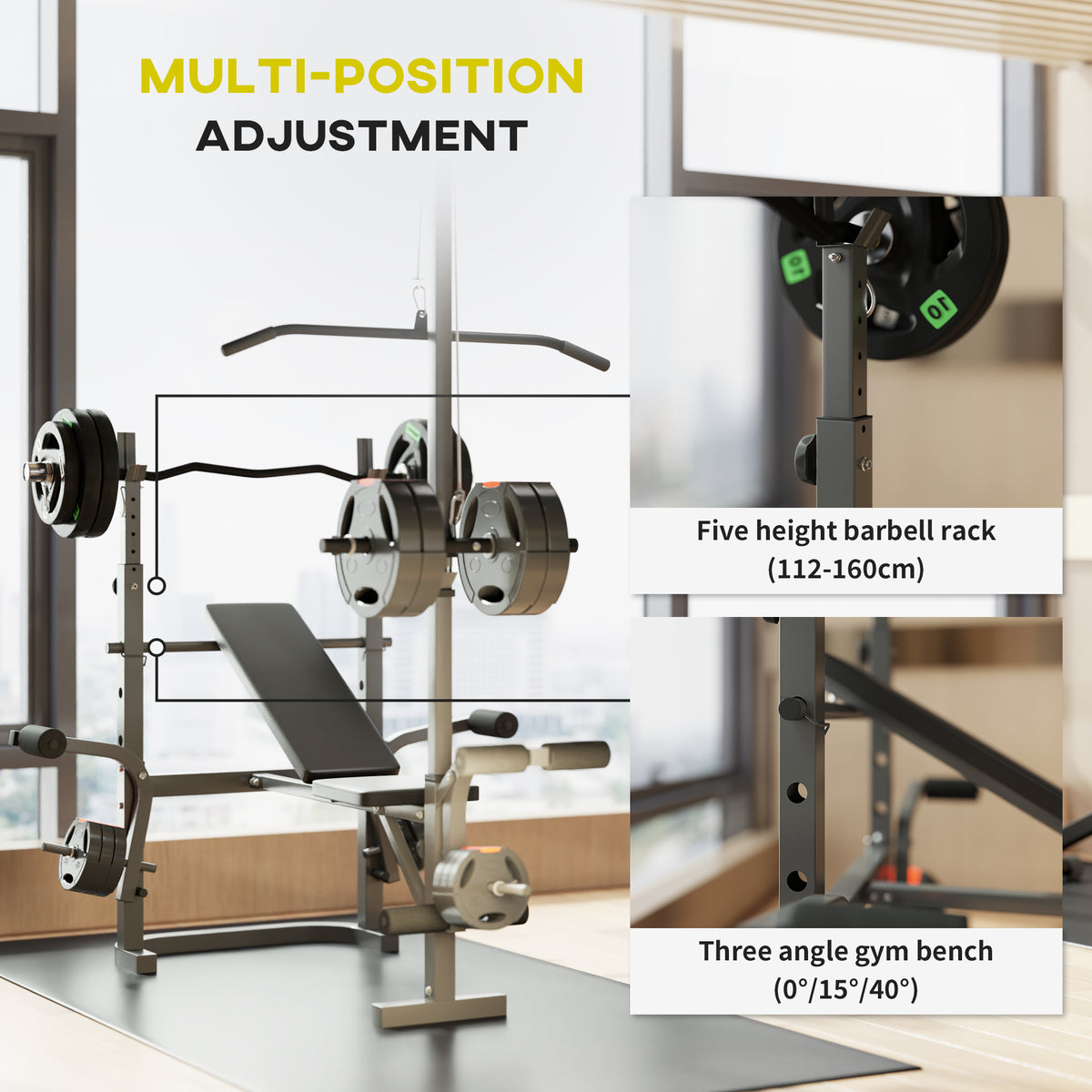 cortex-london-windsor-multi-exercise-incline-flat-weight-bench-rack-black-steel-pu