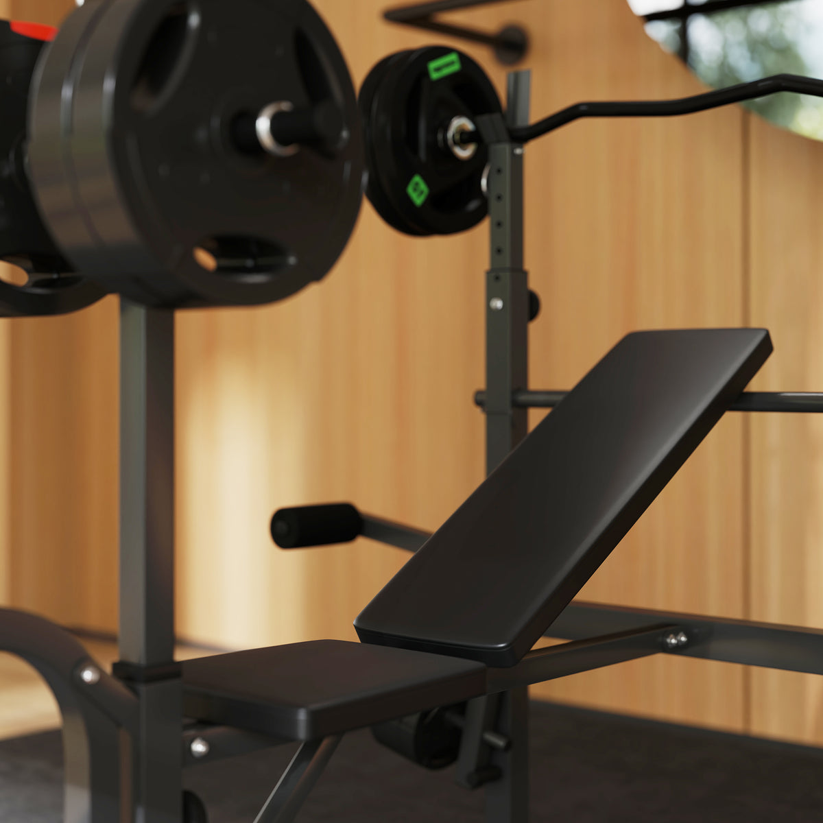 cortex-london-windsor-multi-exercise-incline-flat-weight-bench-rack-black-steel-pu