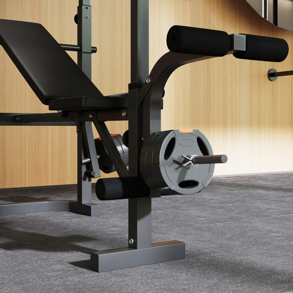 cortex-london-windsor-multi-exercise-incline-flat-weight-bench-rack-black-steel-pu