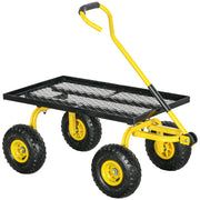 cortex-london-york-garden-trolley-cart-pneumatic-wheels-rotating-handle-yellow