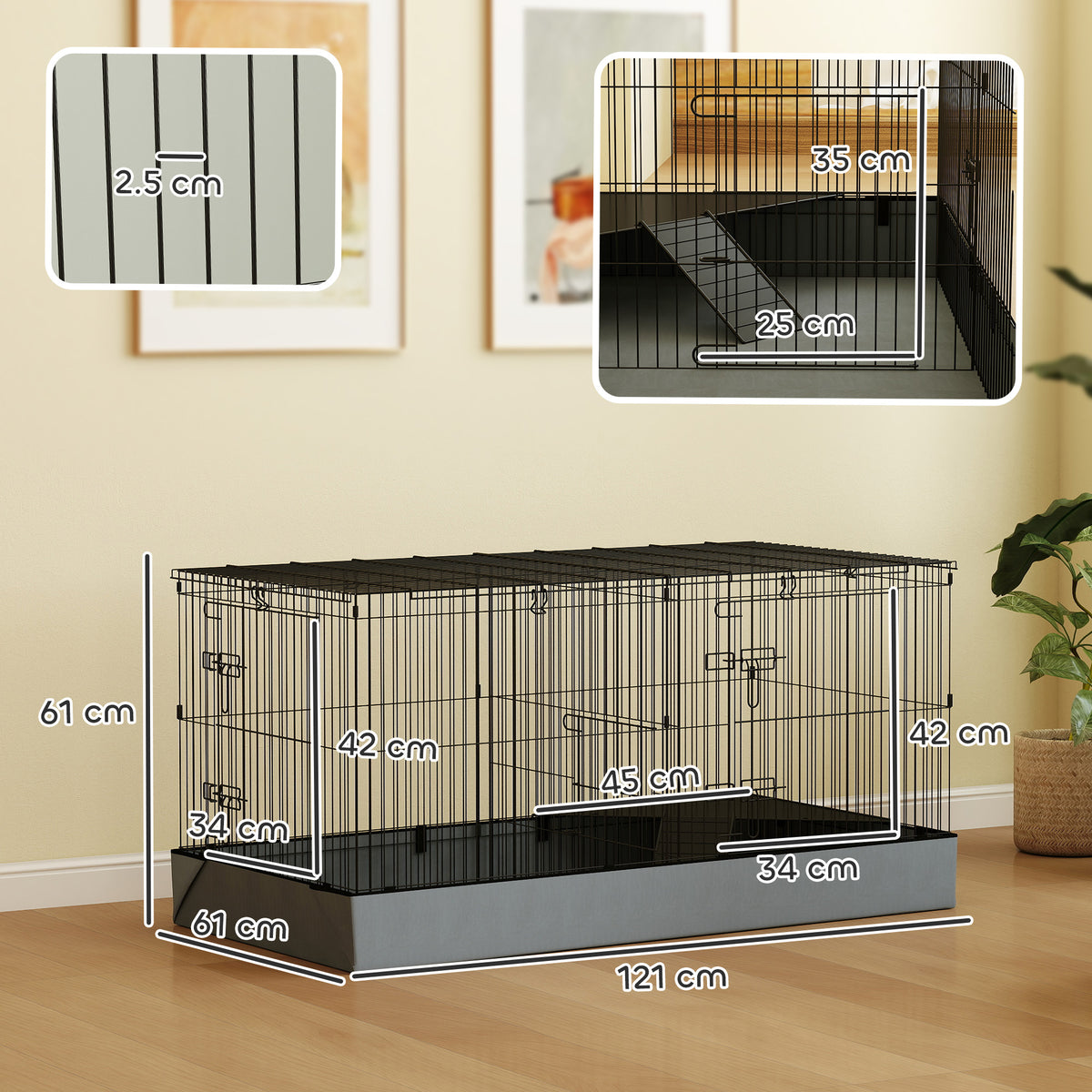 cortex-london-windsor-guinea-pig-cage-and-playpen-black-grey