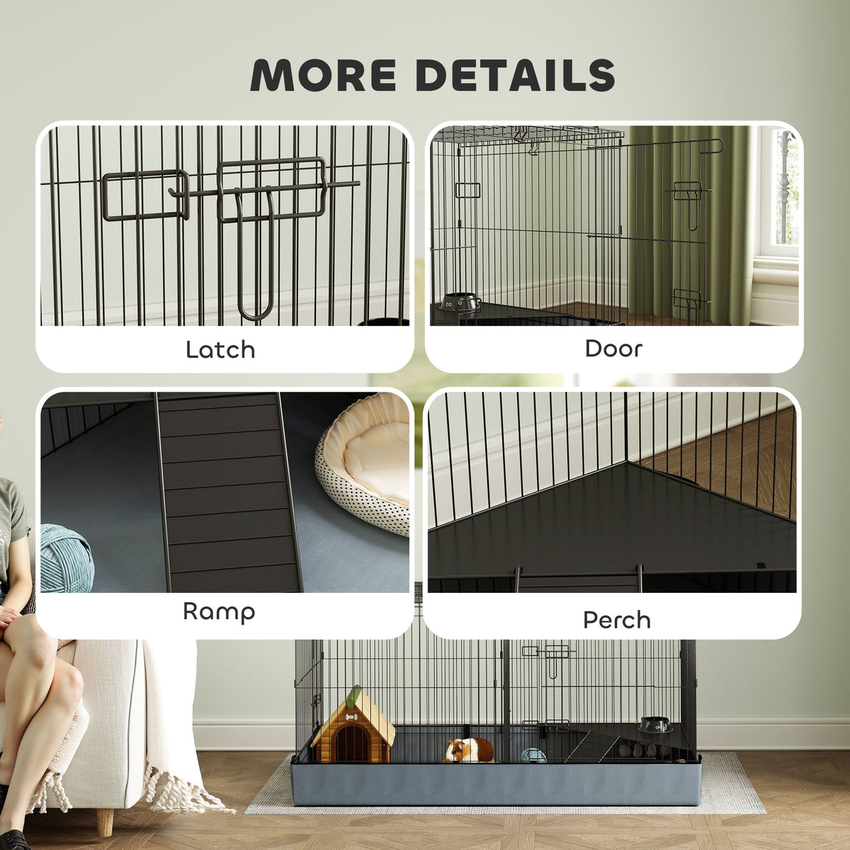 cortex-london-windsor-guinea-pig-cage-and-playpen-black-grey