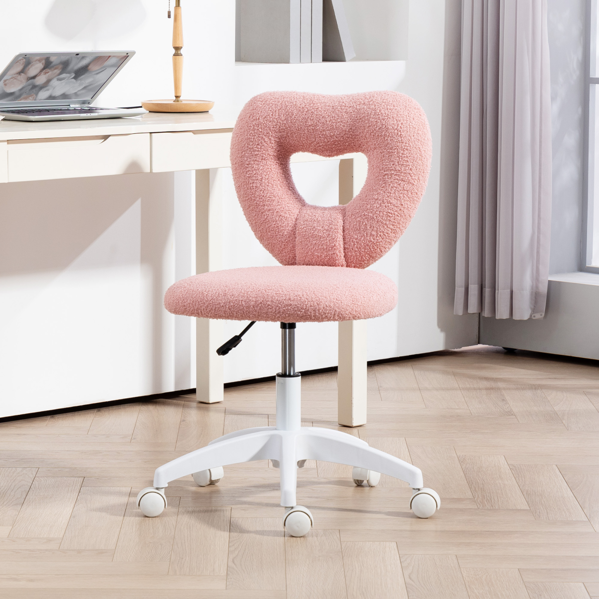 cortex-london-windsor-heart-teddy-fleece-desk-chair-pink