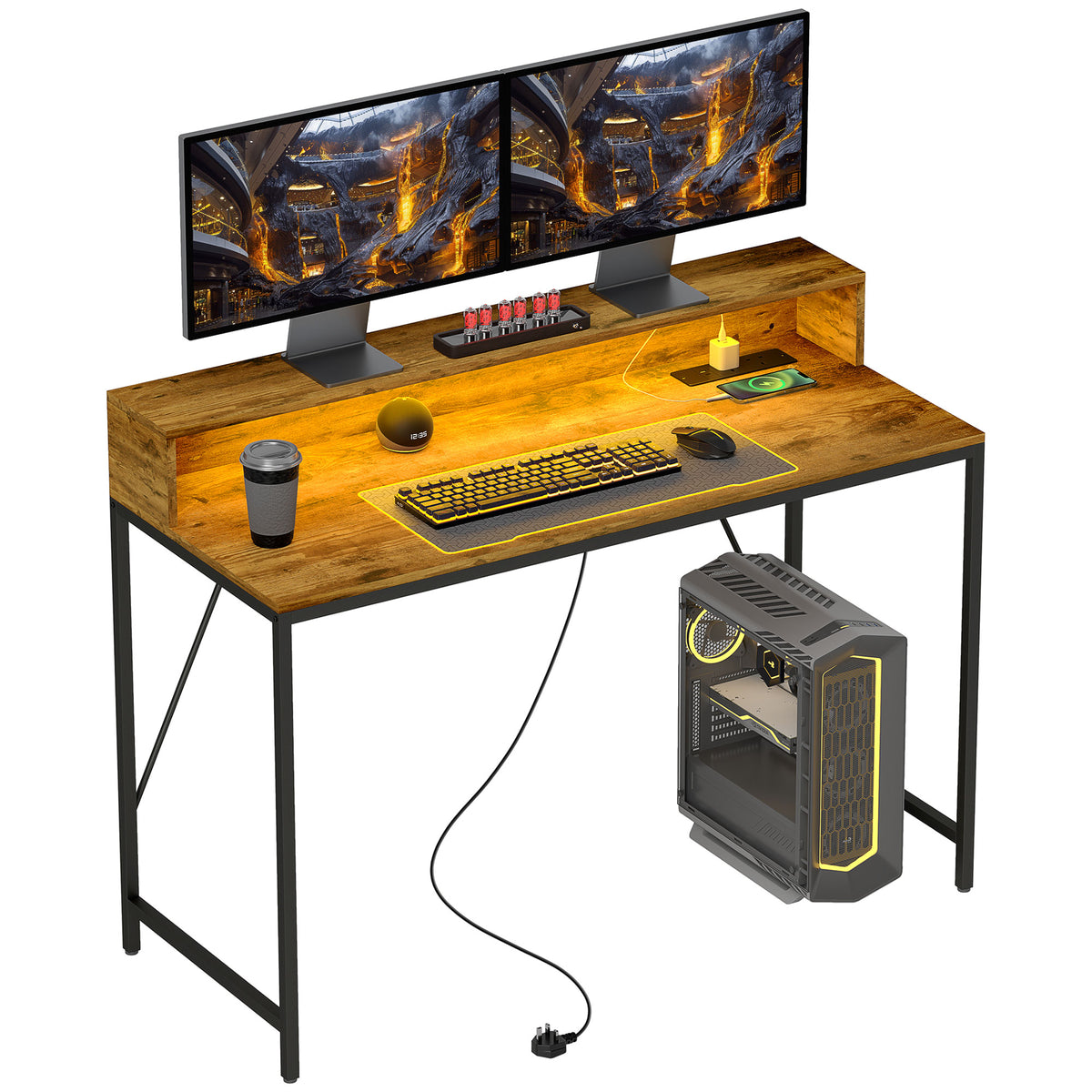 cortex-london-windsor-led-computer-desk-with-shelf-rustic-brown