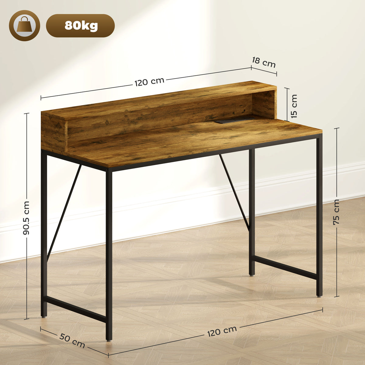 cortex-london-windsor-led-computer-desk-with-shelf-rustic-brown