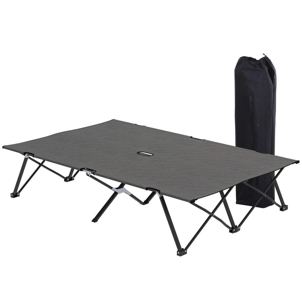 cortex-london-windsor-double-camping-folding-cot-charcoal-grey