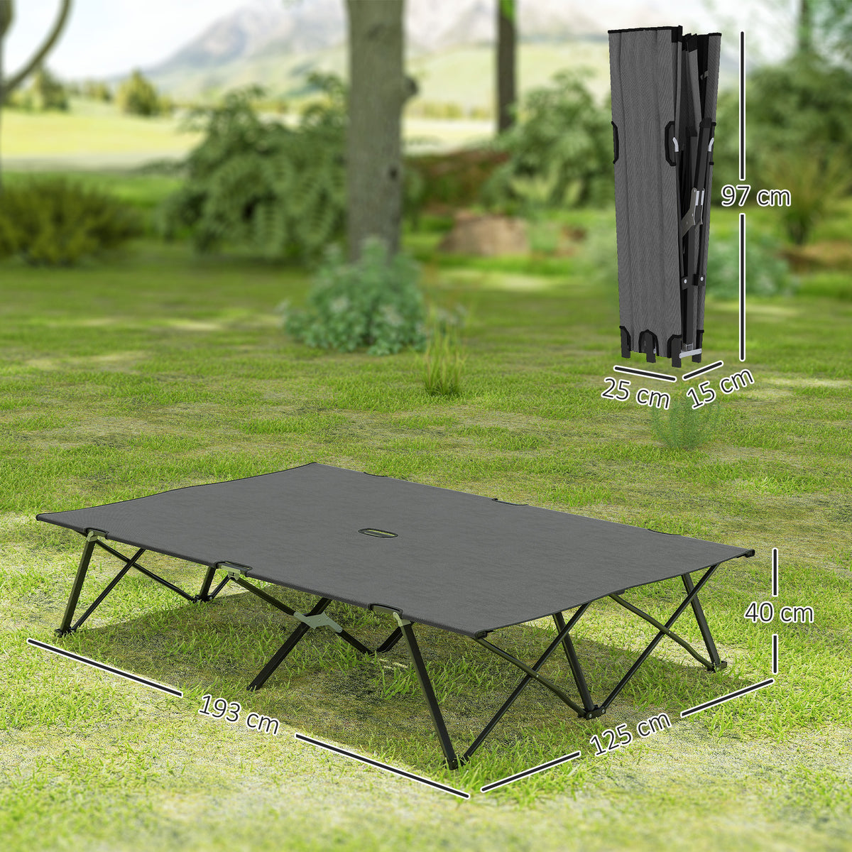cortex-london-windsor-double-camping-folding-cot-charcoal-grey
