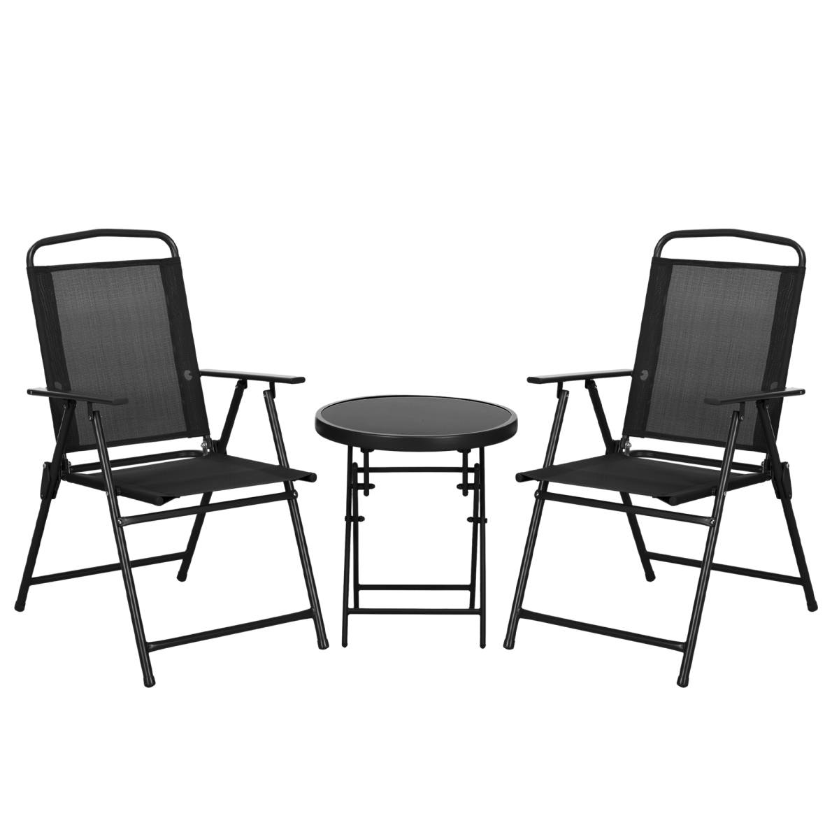cortex-london-windsor-folding-bistro-set-black-mesh-chairs-tempered-glass-coffee-table