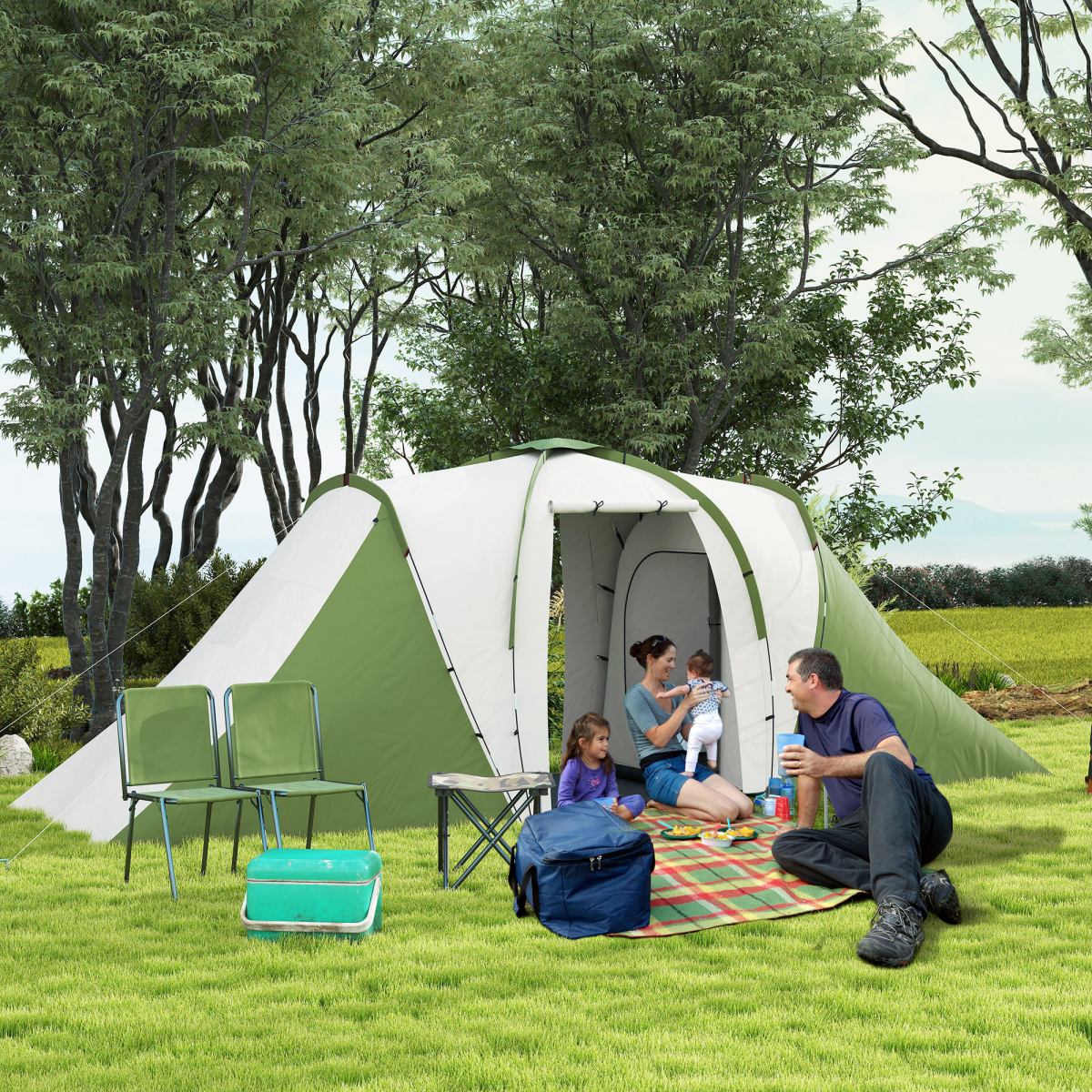 cortex-london-windsor-six-person-camping-tent-two-bedrooms-green-white