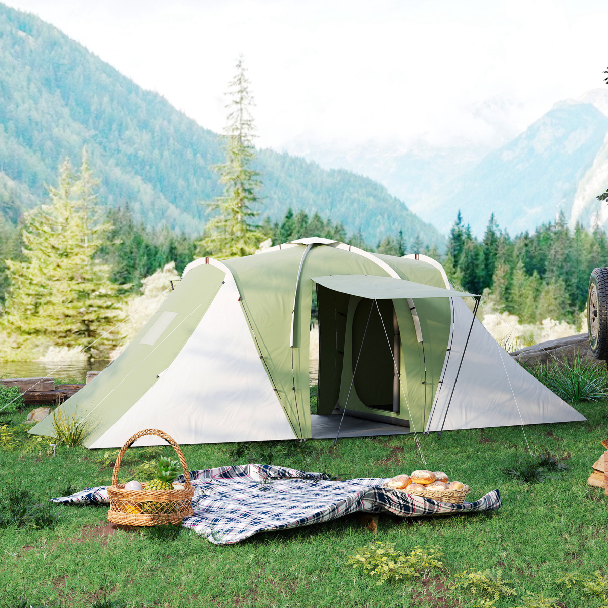 cortex-london-windsor-six-person-camping-tent-two-bedrooms-green-white