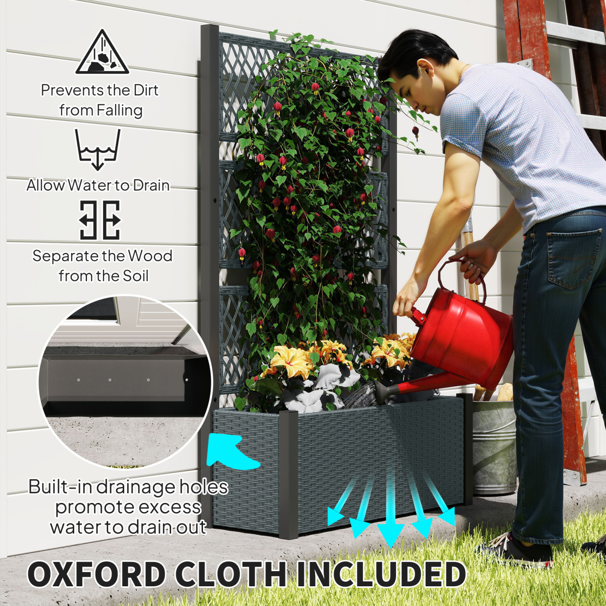 cortex-london-windsor-pe-rattan-garden-planter-box-with-trellis-charcoal-grey