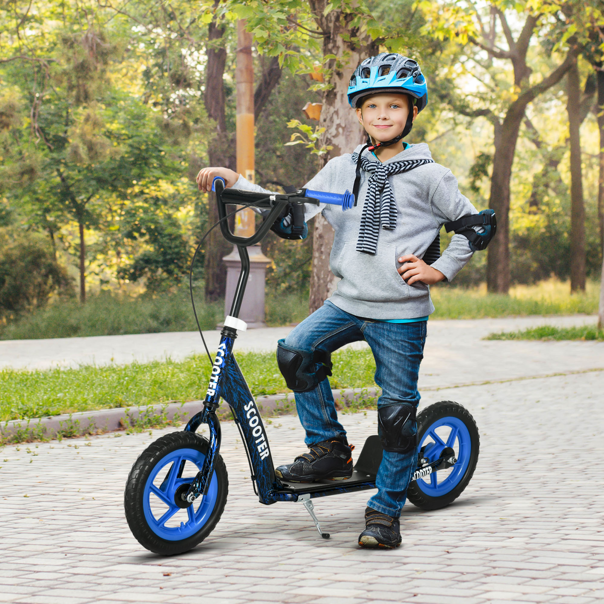 cortex-london-windsor-blue-kids-kick-scooter-adjustable-handlebar
