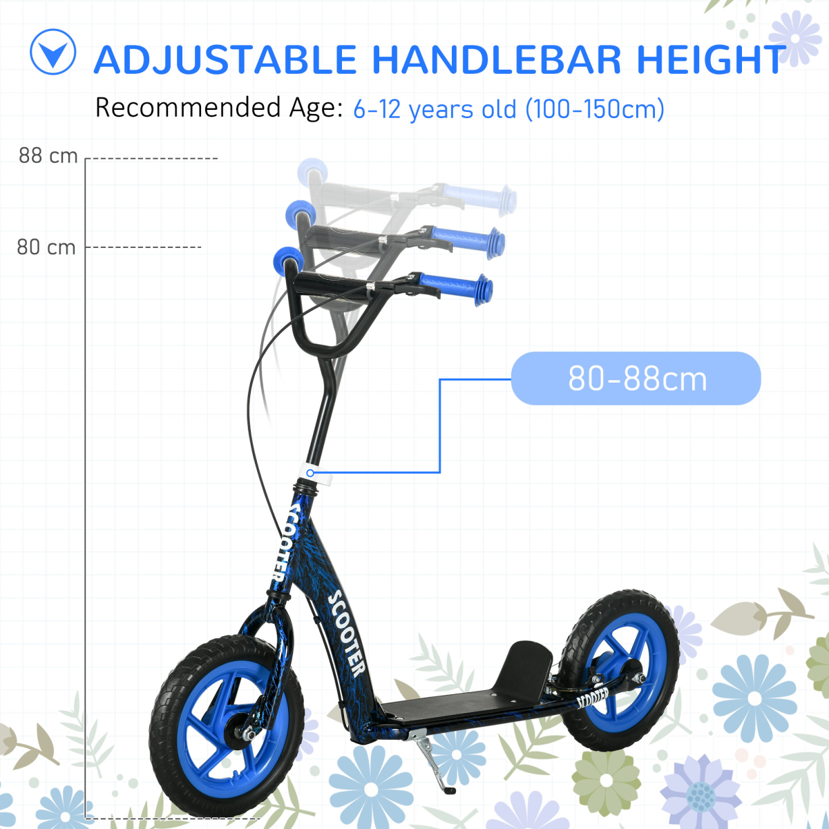 cortex-london-windsor-blue-kids-kick-scooter-adjustable-handlebar