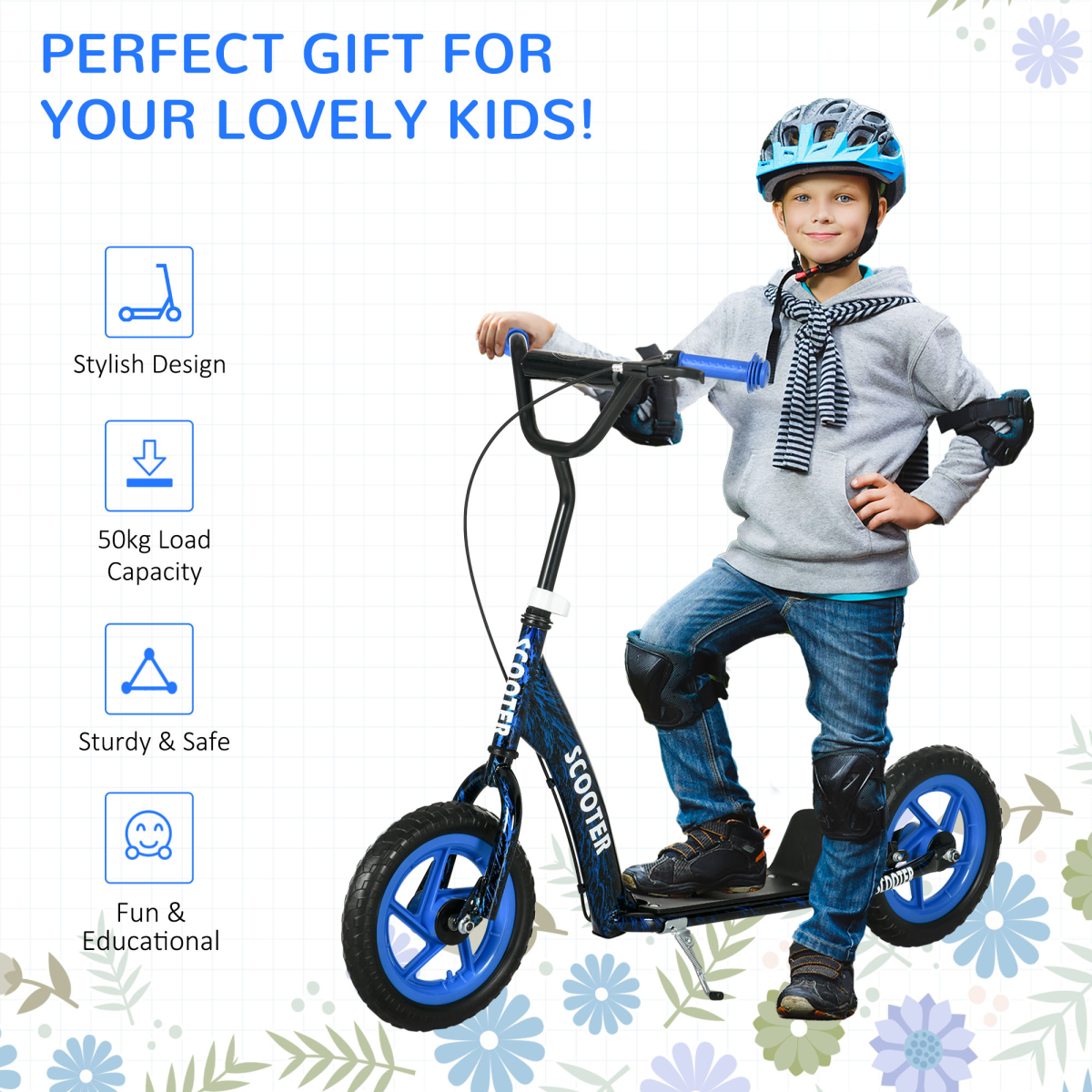 cortex-london-windsor-blue-kids-kick-scooter-adjustable-handlebar