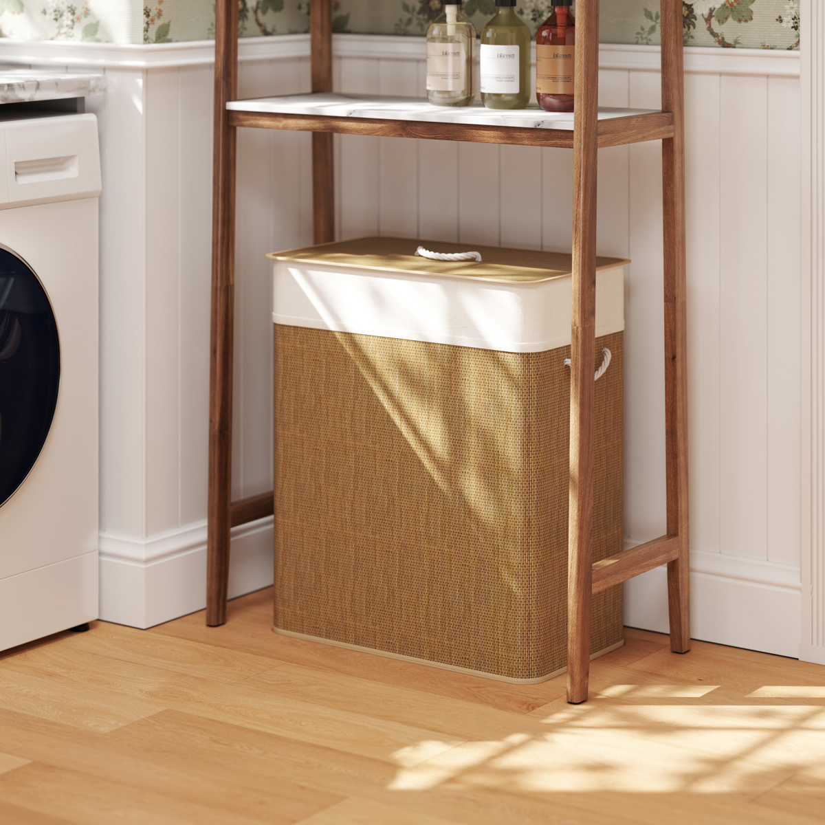 cortex-london-homcom-100l-bamboo-laundry-basket-with-lid-brown-cream-white