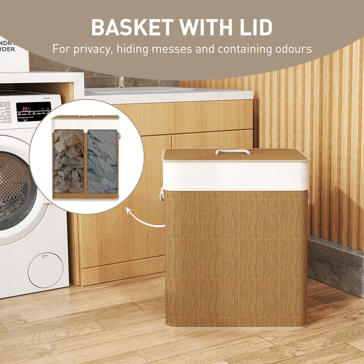 cortex-london-homcom-100l-bamboo-laundry-basket-with-lid-brown-cream-white