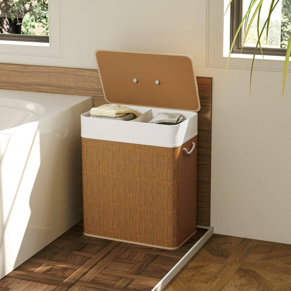 cortex-london-homcom-100l-bamboo-laundry-basket-with-lid-brown-cream-white