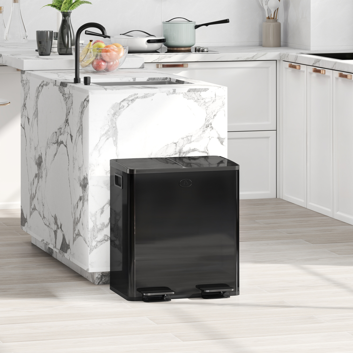 cortex-london-windsor-dual-kitchen-recycling-pedal-bin-2-x-20l-glossy-black