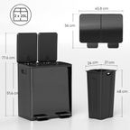 cortex-london-windsor-dual-kitchen-recycling-pedal-bin-2-x-20l-glossy-black