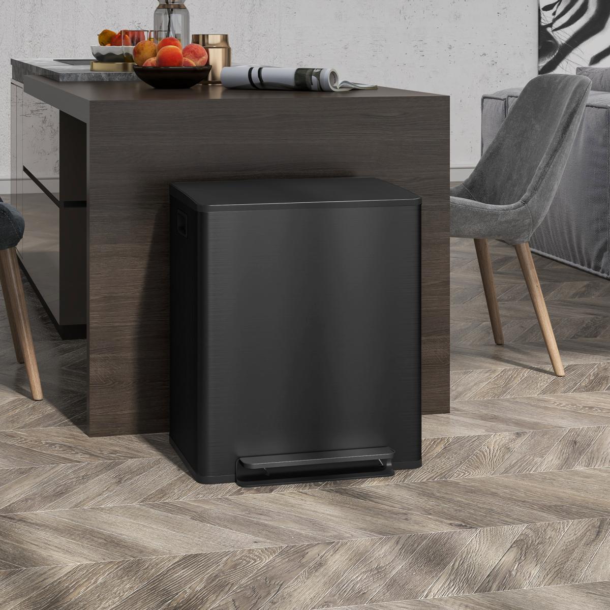 cortex-london-windsor-double-25l-kitchen-pedal-bin-black