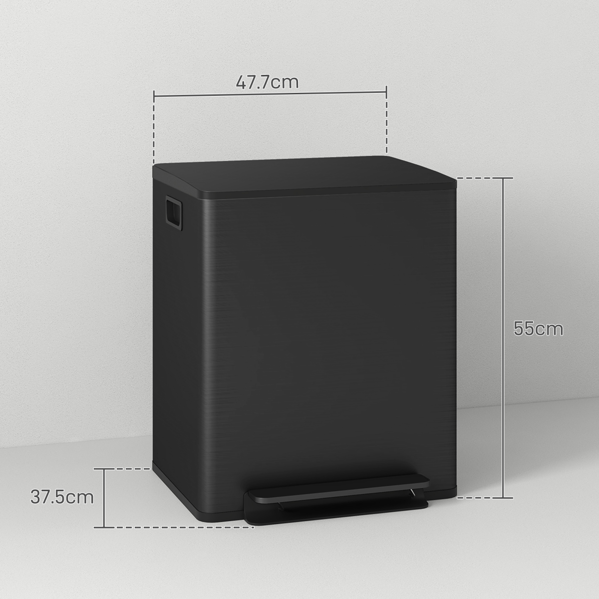 cortex-london-windsor-double-25l-kitchen-pedal-bin-black