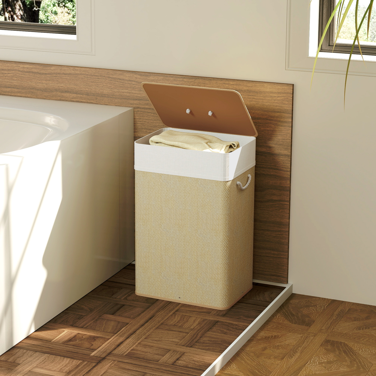 cortex-london-york-bamboo-laundry-hamper-72l-removable-machine-washable-liner-bag-nature-wood-finish