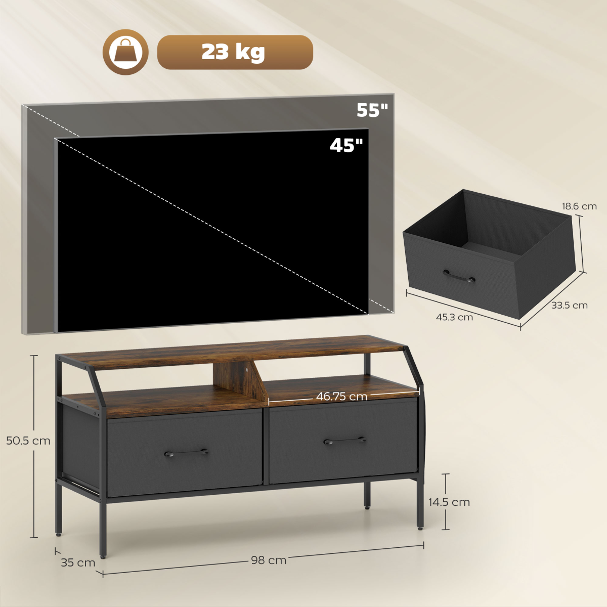 cortex-london-york-rustic-brown-tv-stand-cabinet-two-foldable-drawers