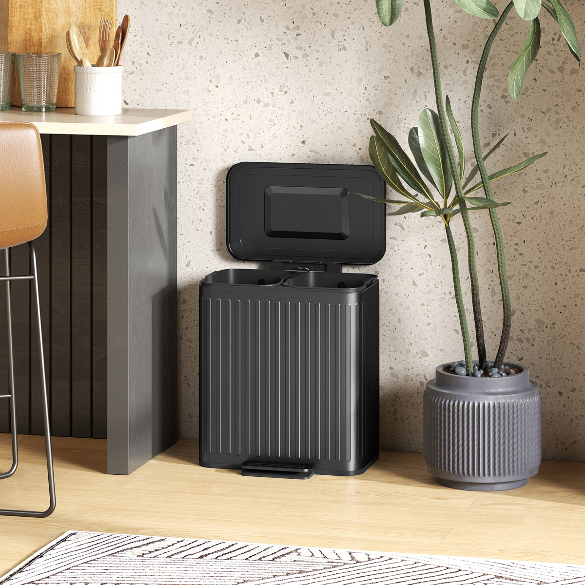 cortex-london-windsor-2-x-20l-double-rubbish-pedal-bin-black