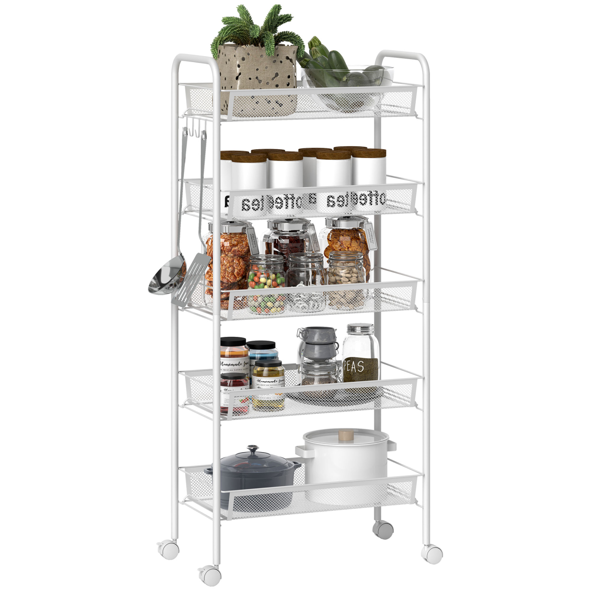 cortex-london-windsor-five-tier-white-steel-pp-plastic-rolling-cart-removable-mesh-baskets